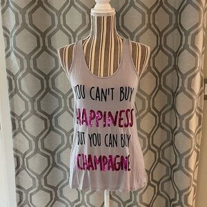 “You Can’t Buy Happiness But You Can Buy Champagne” Sequin Tank Top NWT